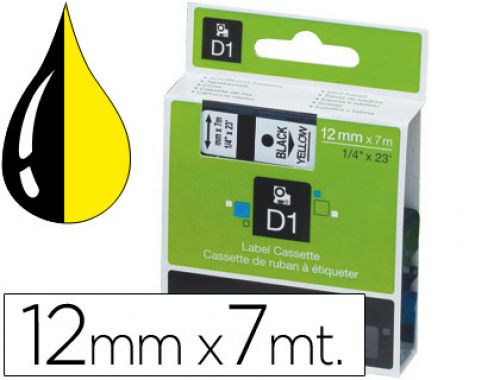 Fita dymo d1 preto-amarelo 12 mm x 7 mt , Dymo , 18606 , 5411313450188